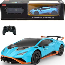 Voiture télécommandée RASTAR - Lamborghini Huracan STO - Bleu noir et orange - Pour enfant de 6 ans et plus