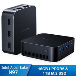Blackview MP80 Mini PC - RAM 16 Go Stockage 1 To M.2 SSD Windows 11 Pro WiFi 2.4G+5G Intel Alder Lake N97 3.60 GHz - Bleu