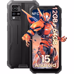Blackview BV4800 SE Smartphone Incassable Android 15 6.565100mAh12Go+64Go/2To16MP+8MP Dual SIM NFC Face ID - Noir