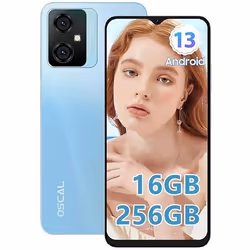 Téléphone Portable Débloqué Oscal Tiger 10 656 pouces 16Go+256Go-SD 1To 50MP 5180mAh Android 13 Dual SIM - Bleu