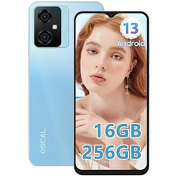 Téléphone Portable Débloqué Oscal Tiger 10 656 pouces 16Go+256Go-SD 1To 50MP 5180mAh Android 13 Dual SIM - Bleu