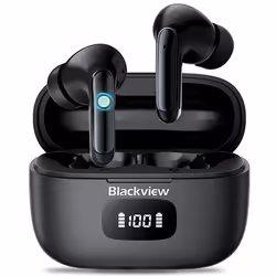 Casque Blackview Airbuds 8 Ecouteurs Bluetooth  san fil Autonomie 30hIPX7 étancheContrôle tactile - Noir