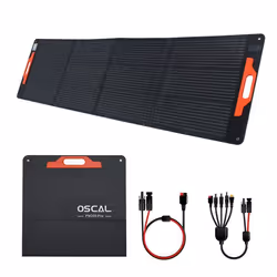 OSCAL PM200 Pro Panneau solaire pliable 200W pour Générateur solaire Câble MC-4 à 5 en 1 IP67 étanche Pour CamingVoyagePêche
