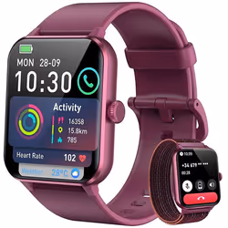 Blackview Montre Connectée Homme Femme100 Modes Sport1.85Assistant Vocal350mAh Smartwatch Bluetooth pour Android/iOS Violet