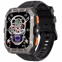 Montre Connectée Homme Femme Blackview W80 Pro Smartwatch Bluetooth 900mAh1.91 100 Sports mode avec LED LampGPS - Noir