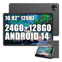 Oscal Pad 90 Tablette Tactile 1092 Android 14 RAM 24Go ROM 128Go/SD 2To 7700mAh 13MP+8MP Dual SIM WiFi 5 Mode PC WPS - Gris