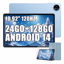 Oscal Pad 90 Tablette Tactile 1092 Android 14 RAM 24Go ROM 128Go/SD 2To 7700mAh 13MP+8MP Dual SIM WiFi 5 Mode PC WPS - Bleu