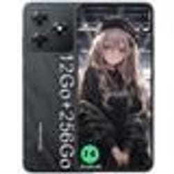 Blackview WAVE 8 Téléphone Portable 6.56 12Go+256Go/2 To 13MP+8MP 5000mAh Smartphone 4G Android 14 Dual SIM - Noir
