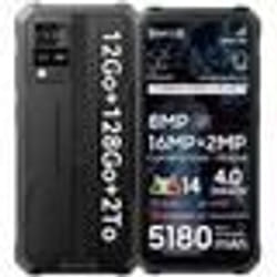 Blackview BV4800 Pro Téléphone Portable Incassable 656 (4+8)Go+128Go Smartphone Android 14 5180mAh 16MPDual SIMNFC - Noir