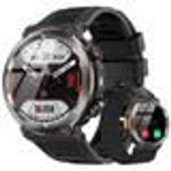 Blackview W50 Pro Montre Connectée Bluetooth 960mAh Anti-chute1.45 Smartwatch avec Lampe de poche à LED - Noir