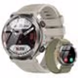 Blackview W50 Pro Montre Connectée Bluetooth 960mAh Anti-chute1.45 Smartwatch avec Lampe de poche à LED - Kaki