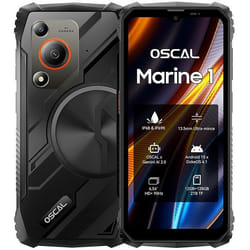 Oscal MARINE 1 Téléphone Portable Incassable 12Go+128Go-SD 2To 6.56 90Hz Gemini AI 2.0 5100mAh Android 15 Double SIM 4G GPS - Noir