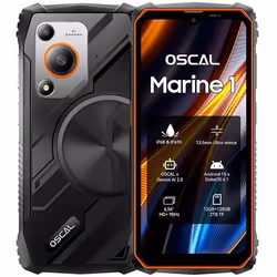 Oscal MARINE 1 Téléphone Portable Incassable 12Go+128Go-SD 2To 6.56 90Hz Gemini AI 2.0 5100mAh Android 15 Double SIM 4G - Ora ...