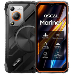 Oscal MARINE 1 Téléphone Portable Incassable 12Go+128Go-SD 2To 6.56 90Hz Gemini AI 2.0 5100mAh Android 15 Double SIM 4G - Orange