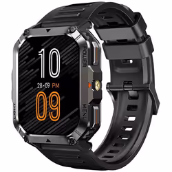 Blackview W70 Pro Montre Connectée Robuste Bluetooth 900mAh1.45 étanche Smartwatch avec LED LampBoussole - Noir