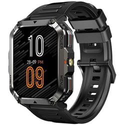 Blackview W70 Pro Montre Connectée Robuste Bluetooth 900mAh1.45 étanche Smartwatch avec LED LampBoussole - Noir