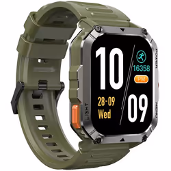 Blackview W70 Pro Montre Connectée Robuste Bluetooth 900mAh1.45 étanche Smartwatch avec LED LampBoussole - Vert