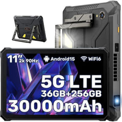 5G Tablette Blackview Active 12 Pro 11 90Hz projecteur 120 36 + 256 Go/SD 2 To Android 15 30000 mAh 108MP + 50MP - Noir