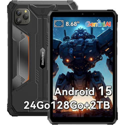 Tablette Blackview Active 5 2025 Nouveau IA Modèles 8.68 90 Hz Android 15 24 Go + 128 Go/SD 2 To 6600 mAh Dual SIM - Noir