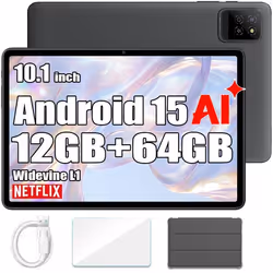 Tablette Tactile Oscal Pad 30 Wifi Doke AI 101 60Hz1080p FHD 12Go 64Go-SD 2To Android 15 6600 mAh Face ID Widevine L1 - Gris