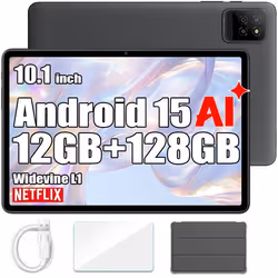 Tablette Tactile Oscal Pad 30 Wifi Doke AI 101 60Hz1080p FHD 12Go 128Go-SD 2To Android 15 6600 mAh Face ID Widevine L1 - Gris