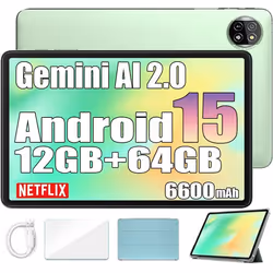 Blackview Tab 20 Wifi Tablette Tactile Google Gemini AI 2.0 10.1 Android 15 2.4G+5G Wifi 12 Go+64 Go-SD 2 To 6600mAh - Vert