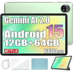 Blackview Tab 20 Wifi Tablette Tactile Google Gemini AI 2.0 10.1 Android 15 2.4G+5G Wifi 12 Go+64 Go-SD 2 To 6600mAh - Vert