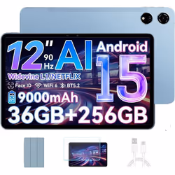 Blackview Tablette MEGA3 121 25K 90Hz Top 3 IA Modèles Android 15 RAM 36 Go ROM 256 Go/SD 2 To 8800mAh(33W) Dual Sim - Bleu