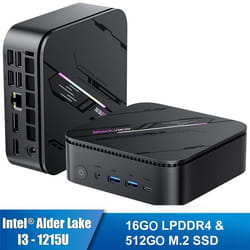 Mini PC Blackview MP100 Pro Intel®Alder Lake I3-1215U 4.4GHz Max 16 Go 512 Go/SSD 4ToWindows 11 ProWifi 6 4K UHD 144 Hz - Gris
