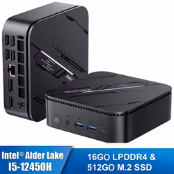 Mini PC Blackview MP100 Pro Intel®Alder Lake I5-12450H 4.4GHz Max 16 Go 512 Go/SSD 4ToWindows 11 ProWifi 6 4K UHD 144 Hz - Gr ...