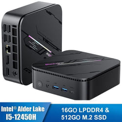 Mini PC Blackview MP100 Pro Intel®Alder Lake I5-12450H 4.4GHz Max 16 Go 512 Go/SSD 4ToWindows 11 ProWifi 6 4K UHD 144 Hz - Gris