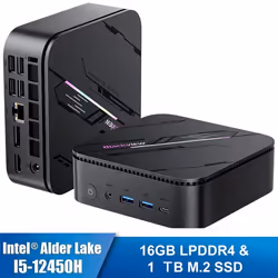 Mini PC Blackview MP100 Pro Intel®Alder Lake I5-12450H 4.4GHz Max 16 Go 1 To/SSD 4ToWindows 11 ProWifi 6 4K UHD 144 Hz - Gris