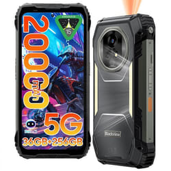 Blackview XPLORE 2 Projector 5G Téléphone Portable Incassable 20000mAh 36Go+256Go/2To Android 15 6.73 NFC/AI/Dual SIM - Noir
