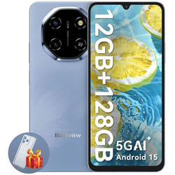 Blackview SHARK 6 17,5 cm (6.88") Double SIM hybride Android 15 5G USB Type-C 4 Go 128 Go 5000 mAh Bleu