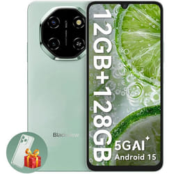5G Téléphone Portable Débloqué Blackview SHARK 6 12Go+128Go/2To 6.67 50MP+13MP 5000mAh Android 15 SmartphoneDual SIMGPS - Vert