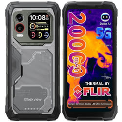 Blackview XPLORE 1 Pro 5G Téléphone Portable Incassable 20000mAh 48Go+512Go/2To Android 15 6.78 NFC/AI/Dual SIM - Noir