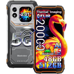 Blackview XPLORE 1 Pro 5G Téléphone Portable Incassable 20000mAh 48Go+512Go/2To Android 15 6.78 NFC/AI/Dual SIM - Orange