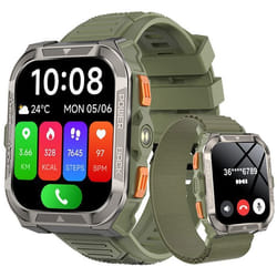 Montre Connectée Robuste Blackview W80 Pro Smartwatch Bluetooth 900mAh1.91 100 Sports mode avec LED LampGPS - Vert