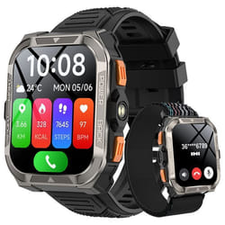 Montre Connectée Robuste Blackview W80 Pro Smartwatch Bluetooth 900mAh1.91 100 Sports mode avec LED LampGPS - Noir