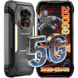 Blackview XPLORE 2 Satellite 5G Téléphone Portable Incassable 36Go+256Go/2To Android 15 6.73 NFC/AI/Dual SIM - Noir