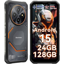 Blackview Fort 2 Téléphone Portable Incassable 6.56 24Go+128Go 5000mAh 16MP AI Caméra Smartphone Android 15 NFC Dual SIM GPS - Noir