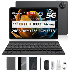 Blackview ZENO 10 Tablette 11 FHD AI Android 15 RAM 24 Go ROM 256 Go/SD 2 To 8800mAh Widevine L1 1080P WPS Dual SIM - Noir