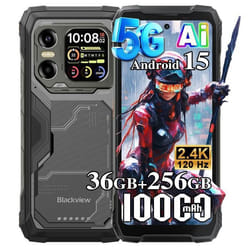 Blackview XPLORE X1 5G Téléphone Portable Incassable 20000mAh 36Go+256Go/2To Android 15 6.78 NFC/AI/Dual SIM - Noir
