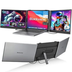 Écran PC portable Blackview DCM6 14 IPS FHD 1080P Double EcranUltra-Fin Protection Oculaire Écran Portable pour PC 13-173 Noir