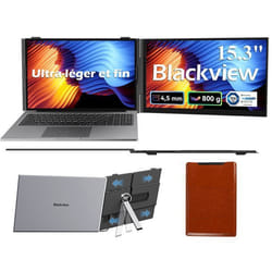 Moniteur Portable Écran BLACKVIEW SCM8 15.3 100% sRGB 1080P FHDDouble Ecrancompatible 13-17.3 Mac WindowsChrome- Noir