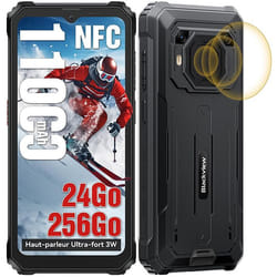 Téléphone portable Incassable Blackview BV6200 Plus 6.56 24Go+128Go Smartphone Android 15 11000mAh NFC - Noir