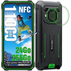 Téléphone portable Incassable Blackview BV6200 Plus 6.56 24Go+128Go Smartphone Android 15 11000mAh NFC - Vert