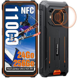 Téléphone portable Incassable Blackview BV6200 Plus 6.56 24Go+128Go Smartphone Android 15 11000mAh NFC - Orange