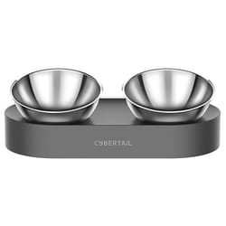 PETKIT CYBERTAIL Bol Surélevé pr Chat en Acier Inoxydable, Inclinés Bols de Nourriture pr Chat, Bols d'alimentation Antidérapants sans Déversement pr