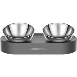 Bol en Acier Inoxydable - PETKIT - CYBERTAIL - Ovale - Ergonomique - Surélevé